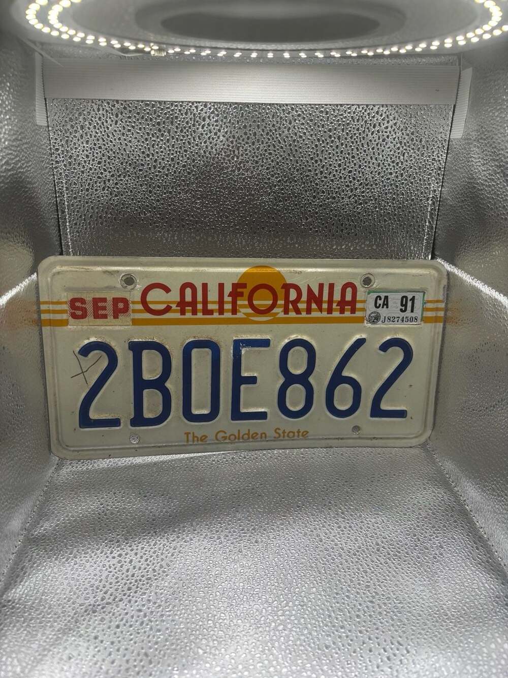 Vintage California License Plate 2BOE862 The Golden State Car Auto Tag